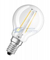 Лампа светодиодная филаментная Retrofit 2.5Вт P прозрачная 4000К нейтр. бел. E14 250лм 220-240В угол пучка 300град. (замена 25Вт) OSRAM 4058075434103