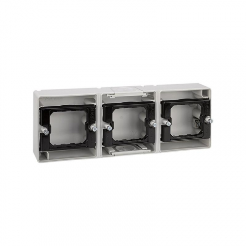 Коробка установочная 3-м горизонт. Simon44 Aqua сер. 4400765-035 Коробка установочная 3-м горизонт. Simon44 Aqua сер. 4400765-035