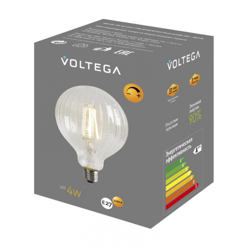 Лампа светодиодная филаментная Loft 271 YX-G125175LXFEC01 4Вт 2200К E27 DIM Voltega 8575 фото 7 Лампа светодиодная филаментная Loft 271 YX-G125175LXFEC01 4Вт 2200К E27 DIM Voltega 8575 фото 7