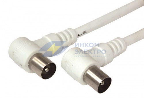 Шнур TV Plug - TV Plug 1.5м угловой бел. Rexant 18-0112