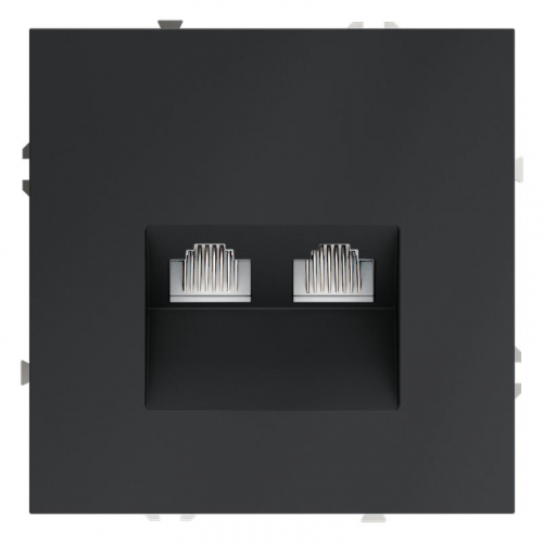 Розетка компьютерная 2-м СП S70 RJ45 + RJ45 кат.6 механизм графит Voltum VLS060207 Розетка компьютерная 2-м СП S70 RJ45 + RJ45 кат.6 механизм графит Voltum VLS060207