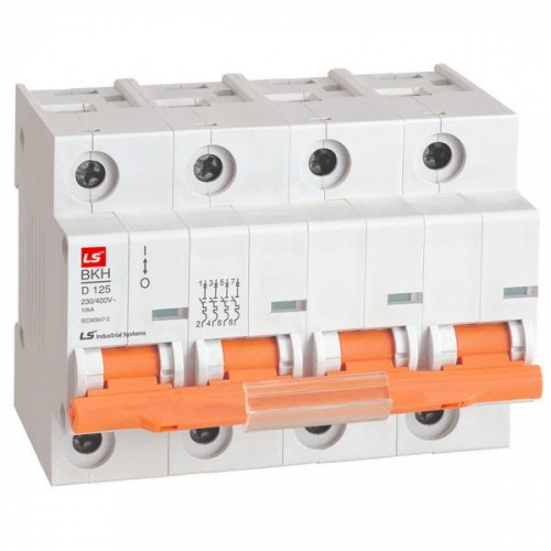 Выключатель автоматический модульный 4п D 100А 10кА BKH LS Electric 061403878B Выключатель автоматический модульный 4п D 100А 10кА BKH LS Electric 061403878B