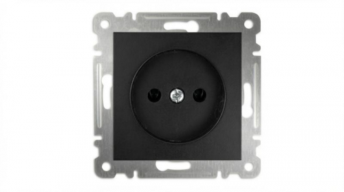 Розетка 1-м без заземл. СП 16А IP20 250В механизм Karea черн. Makel 57054022