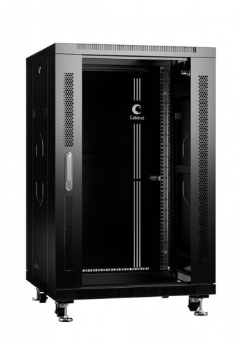 Шкаф монтажный телекоммуникационный напольный SH-05C-18U60/100-BK 19дюйм для распред. и серверн. оборудования 18U 600х1000х988мм передн. стеклян. и задн. сплошн. метал. двери ручка с замком черн. (RAL 9004) Cabeus 8539c Шкаф монтажный телекоммуникационный напольный SH-05C-18U60/100-BK 19дюйм для распред. и серверн. оборудования 18U 600х1000х988мм передн. стеклян. и задн. сплошн. метал. двери ручка с замком черн. (RAL 9004) Cabeus 8539c