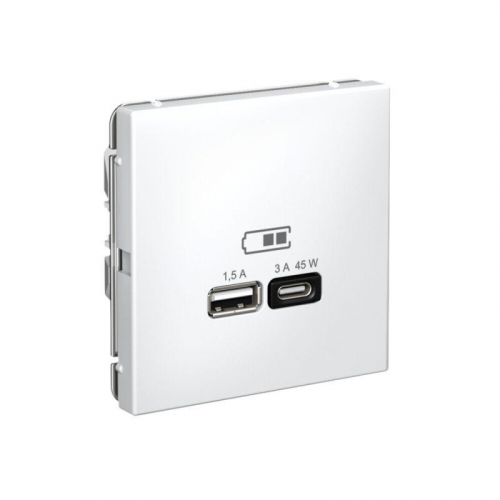 Розетка USB ArtGallery тип A+C 45Вт QC PD высокоскор. ЗУ механизм лотос SE GAL001329 фото 5