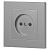 Розетка 1-м СП Accent 6-201-03 16А IP20 250В 2P алюм. Intro Б0063661