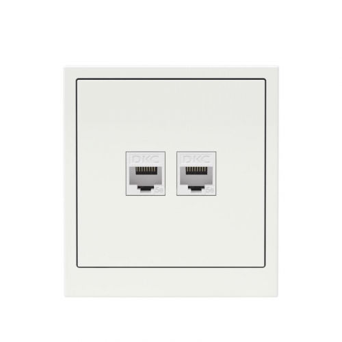 Розетка компьютерная 2-м KANT RJ45 кат.5E без шторки бел. магнолия DKC 7000664 фото 6