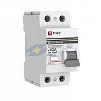 Выключатель дифференциального тока (УЗО) 2п 63А 30мА тип AC ВД-100 (электромех.) PROxima EKF elcb-2-63-30-em-pro