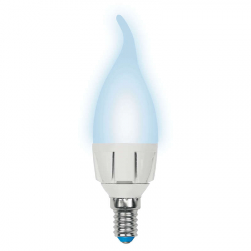 Лампа светодиодная LED-CW37 7W/NW/E14 /FR PLP01WH Яркая 7Вт свеча на ветру матовая 4000К нейтр. бел. E14 (упак. картон) Uniel UL-00002415