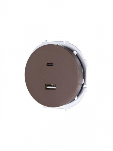 Розетка 1-м СП OSEN TC+ USB разъем механизм шоколад LEZARD 743-7388-192TC фото 2
