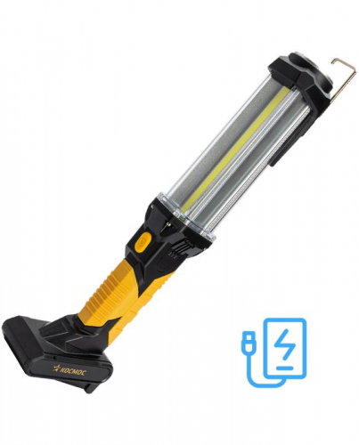 Фонарь-светильник аккумуляторный 12Вт COB LED+5Вт LED Li-ion 18650 4000мА.ч Power-bank индикатор заряда корпус ABS-пластик с покрытием SoftTouch USB-шнур type C магнит на корпусе складной крючок для подвеш. КОСМОС KOC704Lit Фонарь-светильник аккумуляторный 12Вт COB LED+5Вт LED Li-ion 18650 4000мА.ч Power-bank индикатор заряда корпус ABS-пластик с покрытием SoftTouch USB-шнур type C магнит на корпусе складной крючок для подвеш. КОСМОС KOC704Lit