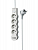 Удлинитель 4х3м с заземл. 10А IP20 USB type-Aх2 + type-C 2500Вт 220В ПВС 3х1 с выкл. бел. КОСМОС YKsm3m4g-Z-VU10А-W