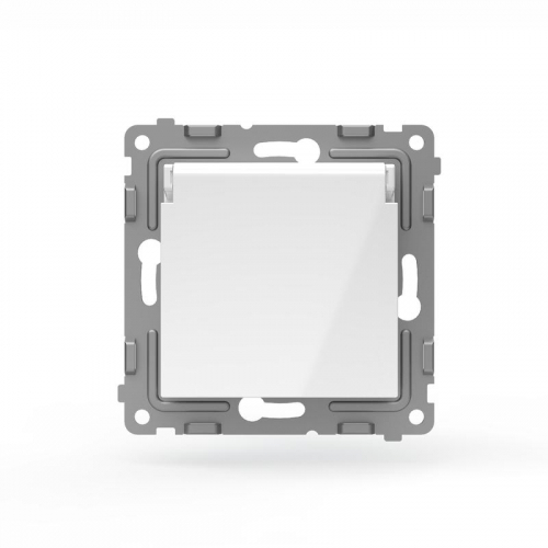 Розетка 1-м СП Pixel IP44 с заземл. защ. шторки с крышкой механизм бел. TOKOV ELECTRIC TKE-PX-R1ZSW1-C01-IP44 фото 3