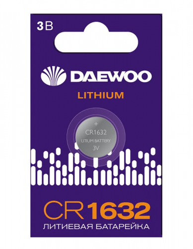 Элемент питания литиевый CR1632 3В BL-1 (блист.1шт) DAEWOO 5058040 Элемент питания литиевый CR1632 3В BL-1 (блист.1шт) DAEWOO 5058040