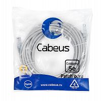 Патч-корд U/UTP кат.5E PC-UTP-RJ45-Cat.5e-15m-LSZH 2xRJ45/8p8c неэкранир. LSZH 15м сер. Cabeus 9592c