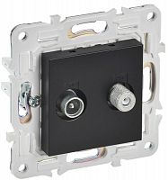 Розетка двойная TV+SAT SKANDY SK-A13Bl черн. IEK SK-AF20-O-K02