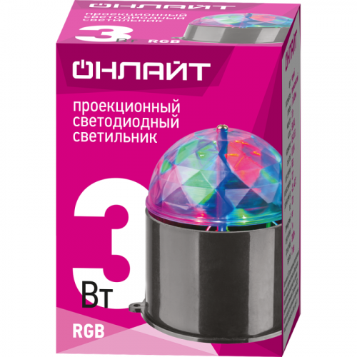 Светильник светодиодный проекционный 61 979 OLF-DISCO01-3-230-RGB-BL ОНЛАЙТ 61979 фото 2 Светильник светодиодный проекционный 61 979 OLF-DISCO01-3-230-RGB-BL ОНЛАЙТ 61979 фото 2