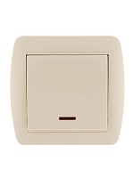 Выключатель 1-кл. ОП Demet 10А IP20 с подсветкой крем. LEZARD 711-0300-111