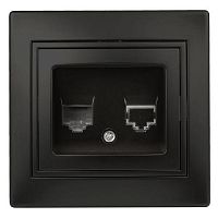 Розетка компьютерная 1-м СП Plano 1-303-05 RJ45 IP20 антрацит Intro Б0044575
