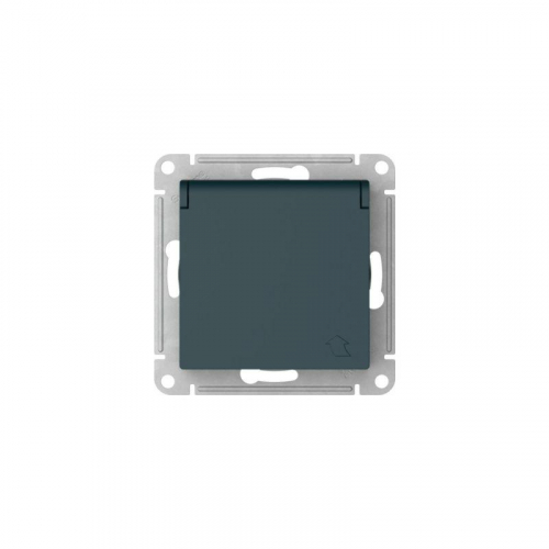 Розетка AtlasDesign 16А IP20 с заземл. защ. шторки с крышкой быстрозажим. клем. механизм изумруд SE ATN000846S фото 6