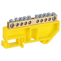 Шина PE земля на DIN-изоляторе ШНИ-6х9-10-Д NO-224-90 желт. Эра Б0062913