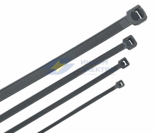 Хомут-стяжка для кабеля 3.6х300мм нейлон черн. (уп.100шт) ITK HKB-W36-L300