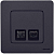 Розетка компьютерная 2-м СП Inspiria RJ45 кат.5E UTP IP20 антрацит IEK 673838