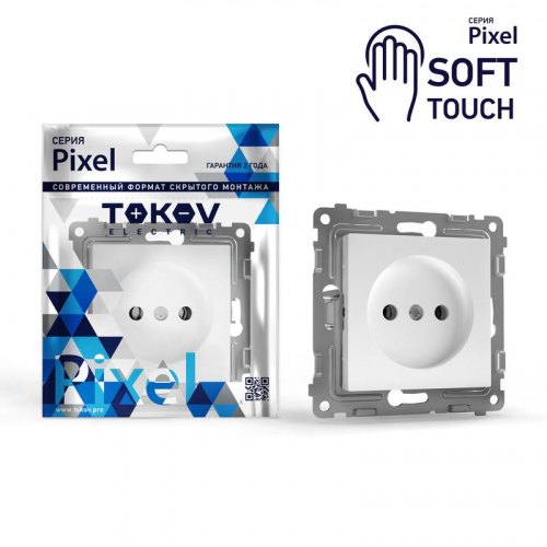 Розетка 1-м СП Pixel 16А IP20 без заземл. защ. шторки механизм айс TOKOV ELECTRIC TKE-PX-R1SF-C34 Розетка 1-м СП Pixel 16А IP20 без заземл. защ. шторки механизм айс TOKOV ELECTRIC TKE-PX-R1SF-C34