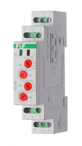 Реле времени PCU-507 2х8А 230В 2перекл. IP20 многофункц. 2 независимых времен. 1мод. монтаж на DIN-рейке F&F EA02.001.022 Реле времени PCU-507 2х8А 230В 2перекл. IP20 многофункц. 2 независимых времен. 1мод. монтаж на DIN-рейке F&F EA02.001.022