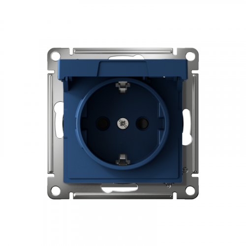 Розетка AtlasDesign 16А IP20 с заземл. защ. шторки с крышкой быстрозажим. клем. механизм аквамарин SE ATN001146S фото 2