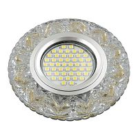 Светильник DLS-L146 GU5.3 GLASSY/GOLD GU5.3 встраив. доп. светодиод. подсветка 3Вт без лампы стекло Fametto UL-00003894