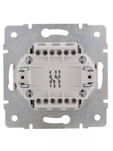 Переключатель проходной 2-кл. СП Rain IP20 механизм бел. LEZARD 703-0288-106 фото 2