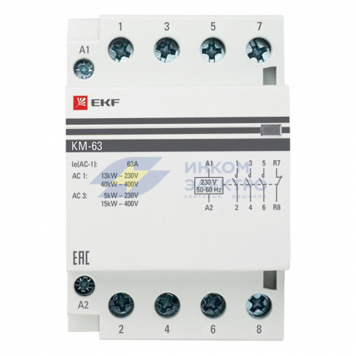 Контактор модульный КМ 63А 4NC (3 мод.) PROxima EKF km-3-63-04