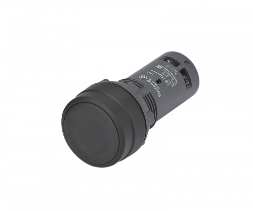 Кнопка моноблочная SB7 22мм с фиксацией пластик 2НО IP65 черн. SE SB7NH23