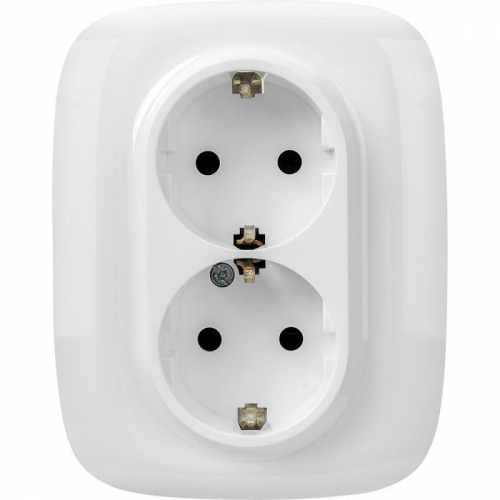 Розетка 2-м СП Valena Allure 16А IP20 250В 2х2P+E защ. шторки безвинт. клеммы с лицев. панелью бел. Leg 753726 фото 3