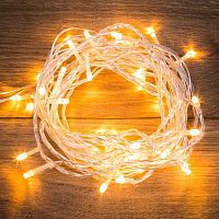 Гирлянда светодиодная "Твинкл Лайт" 4м 25LED тепл. бел. 4.8Вт IP20 провод ПВХ прозр. Neon-Night 303-166