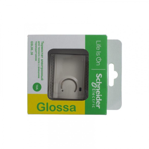 Термостат Glossa электронный для теплого пола с датчиком +5град.C +50град.C 10А в сборе беж. SchE GSL000238 фото 2