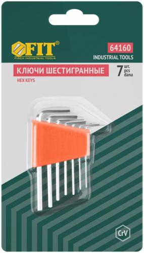 Ключ шестигранные CrV 7шт (0.7-3.0мм) в пластиковом держателе FIT 64160 фото 3 Ключ шестигранные CrV 7шт (0.7-3.0мм) в пластиковом держателе FIT 64160 фото 3