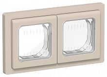 Рамка 2-м СП FLITE Рпро-2-55-ФлЛ IP55 льняной IEK FI-M20-32-55-K88
