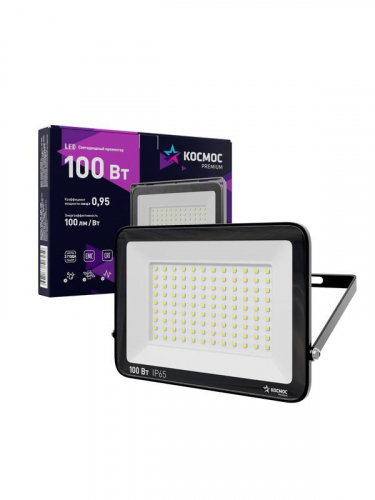 Прожектор светодиодный PREMIUM 100Вт 6500К 10000лм IP65 КОСМОС KOS_PR_LED_100 фото 2 Прожектор светодиодный PREMIUM 100Вт 6500К 10000лм IP65 КОСМОС KOS_PR_LED_100 фото 2
