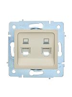 Розетка компьютерная 2-м СП ASTI IP20 RJ45 механизм крем. LEZARD 7081-0388-141