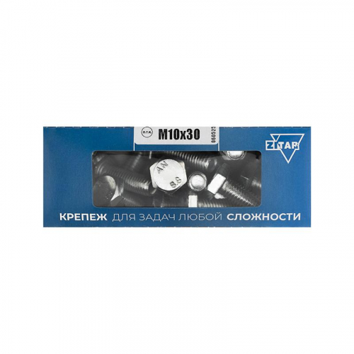 Болт с шестигранной головкой М10х30 DIN 933 оцинк. (уп.20шт) Tech-Krep/Zitar 105215 Болт с шестигранной головкой М10х30 DIN 933 оцинк. (уп.20шт) Tech-Krep/Zitar 105215