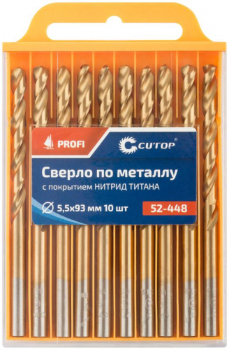 Сверло по металлу ПРОФИ/Profi 5.5х93мм с титан. покрытием (уп.10шт) Cutop 52-448 фото 3