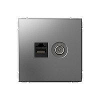 Розетка компьютерная + телевизионная 2-м СП ArtGallery RJ45 кат.5E + TV механизм сталь SE GAL000989