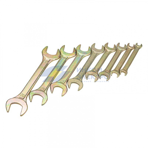 Набор ключей рожковых 6х7-20х22мм цинк желт. (уп.8шт) Rexant 12-5844-2