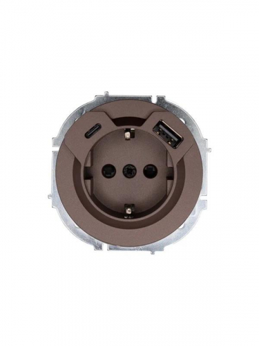 Розетка 1-м СП OSEN с заземл. TC + USB разъем механизм шоколад LEZARD 743-7388-181TC Розетка 1-м СП OSEN с заземл. TC + USB разъем механизм шоколад LEZARD 743-7388-181TC