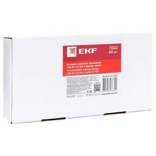 Колодка клеммная ST-2.5 земля пружинная EKF plc-jxb-st-2.5-pen фото 2