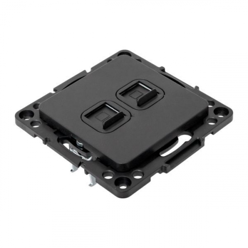 Розетка компьютерная 2-м Стокгольм RJ-45 механизм черн. EKF EZK02-035-10 фото 7