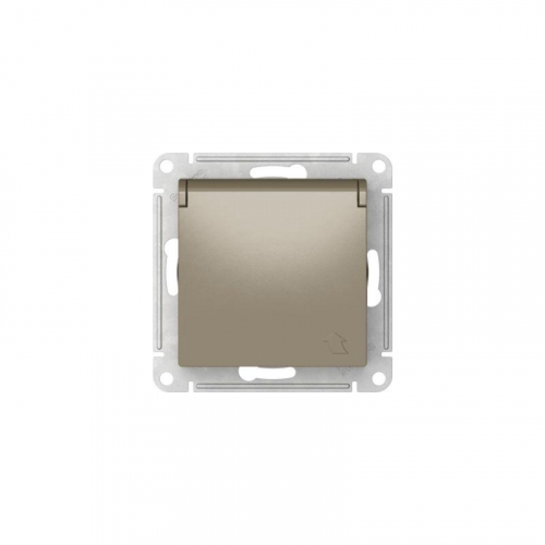 Розетка AtlasDesign 16А IP20 с заземл. защ. шторки с крышкой быстрозажим. клем. механизм шампань SE ATN000546S фото 6