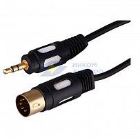 Шнур DIN 5PIN Plug - 3.5мм Stereo Plug 1.5М (GOLD) Rexant 17-2502